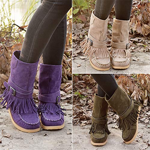 UMore Botas Altas Mujer Antideslizante Baratas Casual Primavera Otoño Invierno Rebajas Goticas Botas de Nieve Mujer Invierno Botines Calientes Trekking Aire Libre Muje Zapatos