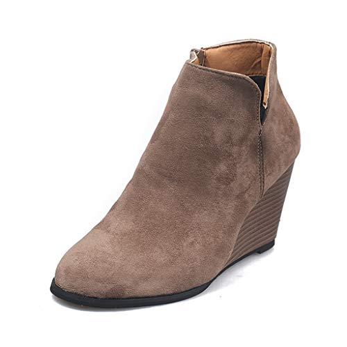 UMore Botas De Nieve De Invierno Mujer Adelgazar Zapatos Calientes Fur Botines Sneakers Zapatos de Plataforma de Cuña de Fitness Zapatos de Andar Impermeable Anti Deslizante Zapatos
