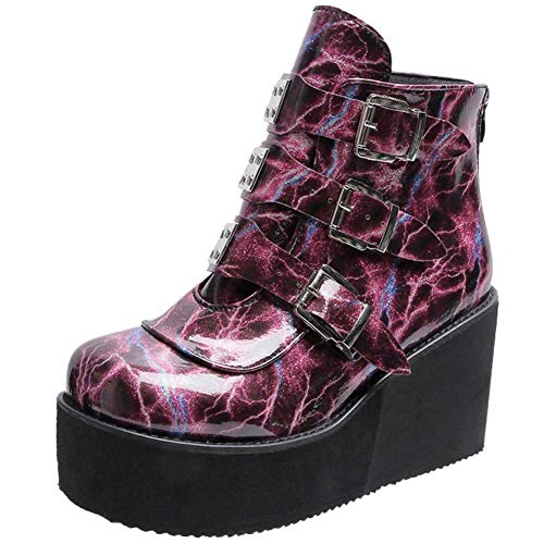 UMore Botines Chelsea para Mujer Botas Cortas al Tobillo Mujer Botas para Mujer, Botas Altas con Plataforma Motocicleta Botas para Mujer