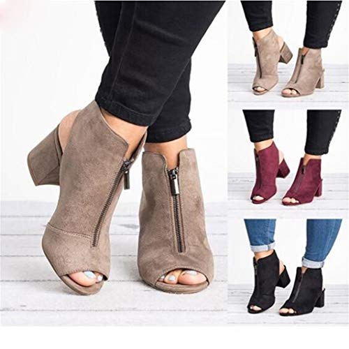 UMore Sandalias Romana Mujer Botas de Verano Sexy Hebillas de Metal Sandalias con Punta Abierta Mujer Corte Sandalias Estilo Gladiador Plano Botas Tiras Gladiador Sandalias