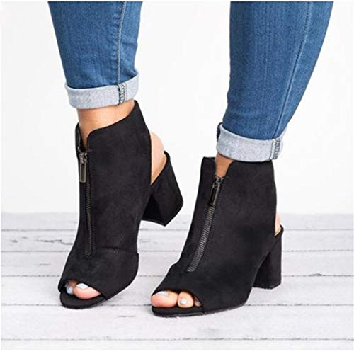 UMore Sandalias Romana Mujer Botas de Verano Sexy Hebillas de Metal Sandalias con Punta Abierta Mujer Corte Sandalias Estilo Gladiador Plano Botas Tiras Gladiador Sandalias