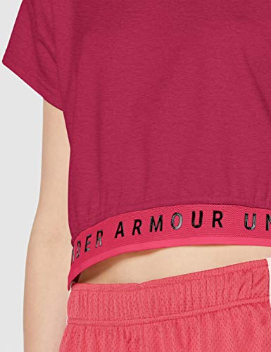 Under Armour Featherweight Fleece Crop Top Camisa Manga Corta, Mujer, Rosa, LG