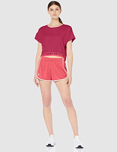 Under Armour Featherweight Fleece Crop Top Camisa Manga Corta, Mujer, Rosa, LG