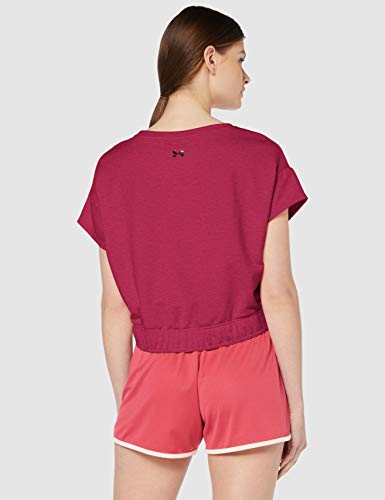Under Armour Featherweight Fleece Crop Top Camisa Manga Corta, Mujer, Rosa, LG