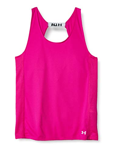 Under Armour Fly by Tank para mujer - 1361394, fly, playera de tirantes, M, Rosa Meteor (660)/Reflectante