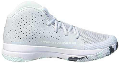 Under Armour Grade School Jet 2019, Zapatillas de Baloncesto, Halo Grey/White/Sea Glass Blue (105), 36 EU