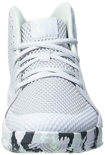 Under Armour Grade School Jet 2019, Zapatillas de Baloncesto, Halo Grey/White/Sea Glass Blue (105), 36 EU