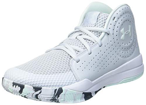 Under Armour Grade School Jet 2019, Zapatillas de Baloncesto, Halo Grey/White/Sea Glass Blue (105), 36 EU