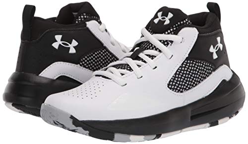 Under Armour Grade School Lockdown 5, Zapatillas de Baloncesto Unisex Adulto, Blanco Negro Blanco 100, 36.5 EU