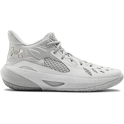 Under Armour HOVR Havoc 3, Zapatillas de Baloncesto, Blanco Halo Gris Metálico Plata 102, 35 1/3 EU