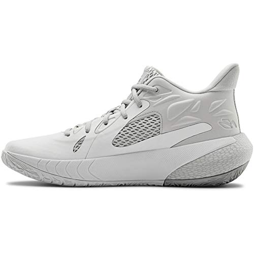 Under Armour HOVR Havoc 3, Zapatillas de Baloncesto, Blanco Halo Gris Metálico Plata 102, 35 1/3 EU