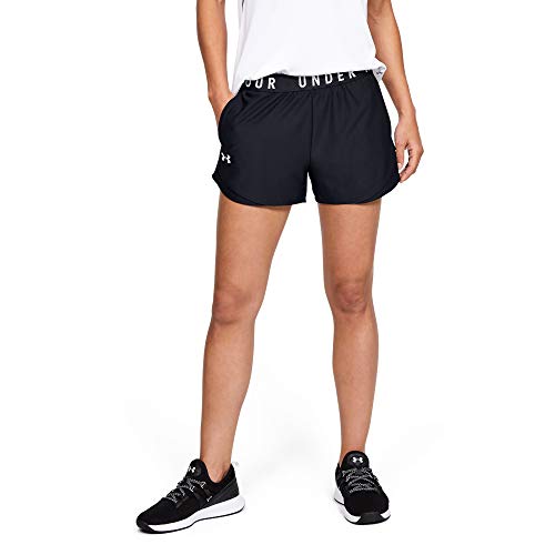 Under Armour Play Up Shorts 3.0 Corto, Mujer, Negro (Black/Black/White), S