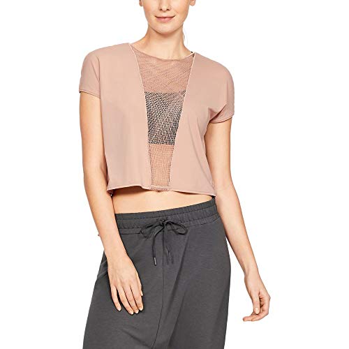 Under Armour Playera de Manga Corta UA Misty Embroidery Camisa, Mujer, Bashful Pink, XS