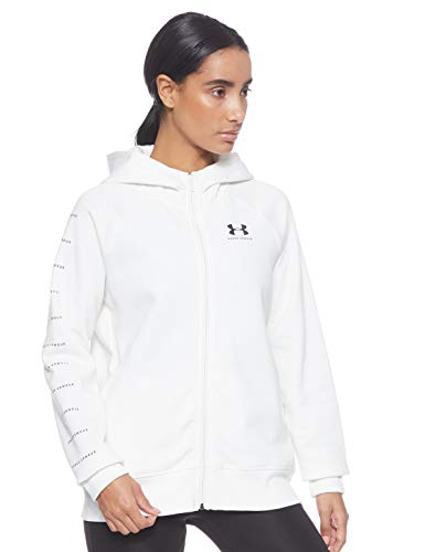 Under Armour Rival Parte Superior del Calentamiento, Mujer, Blanco, MD