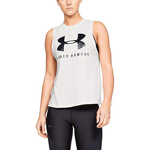 Under Armour Sportstyle Graphic Muscle SL Tanque, Mujer, Blanco, SM