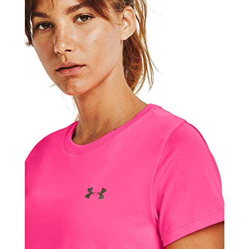 Under Armour Tech - Camiseta de manga corta para mujer - 1277207, playera de manga corta Tech, L, Cereza (653)/Plata Metálica