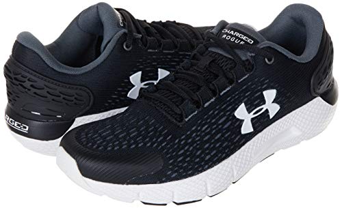 Under Armour UA GS Charged Rogue 2, Zapatillas para Correr, Calzado Deportivo De Calidad para Hombre Unisex Adulto, Negro (Black/Halo Gray/White), 38 EU