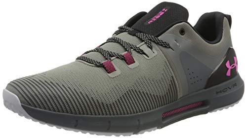 Under Armour UA HOVR Rise, Zapatillas Deportivas para Interior Hombre, Verde (Gravity Green/Pitch Gray/Pink Surge), 49.5 EU