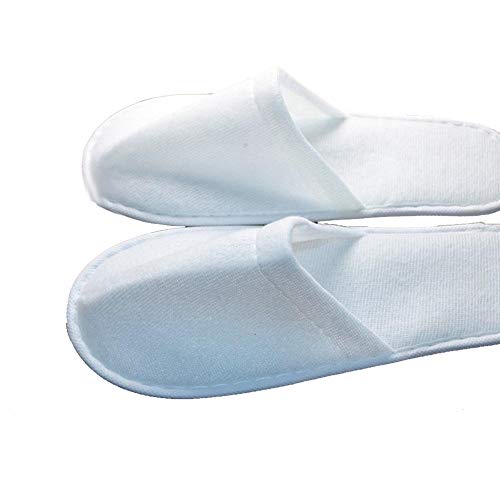 Uni-Wert 10 Pares de Zapatillas Desechables Unisex Zapatillas de SPA Zapatillas Antideslizantes Zapatillas de Hotel con Puntera Cerrada para Invitados, Viaje, Hogar, Baño