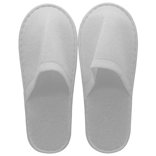 Uni-Wert 10 Pares de Zapatillas Desechables Unisex Zapatillas de SPA Zapatillas Antideslizantes Zapatillas de Hotel con Puntera Cerrada para Invitados, Viaje, Hogar, Baño