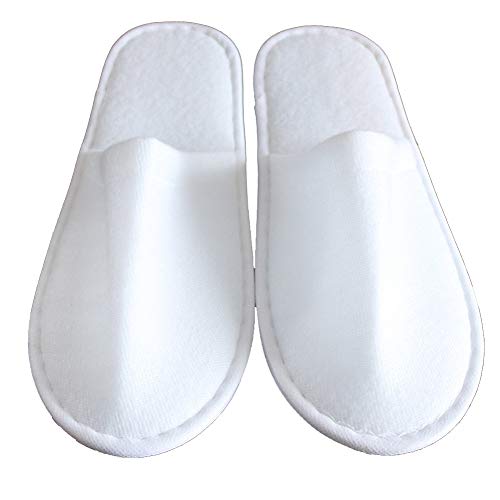 Uni-Wert 10 Pares de Zapatillas Desechables Unisex Zapatillas de SPA Zapatillas Antideslizantes Zapatillas de Hotel con Puntera Cerrada para Invitados, Viaje, Hogar, Baño