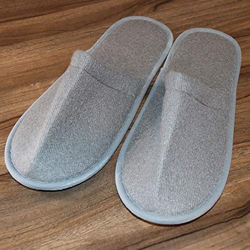 Uni-Wert 10 Pares de Zapatillas Desechables Unisex Zapatillas de SPA Zapatillas Antideslizantes Zapatillas de Hotel con Puntera Cerrada para Invitados, Viaje, Hogar, Baño