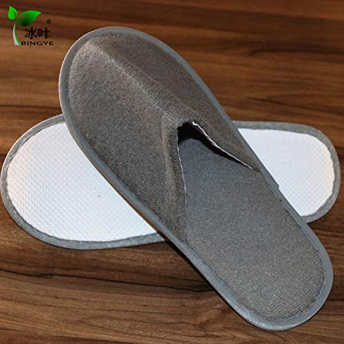 Uni-Wert 10 Pares de Zapatillas Desechables Unisex Zapatillas de SPA Zapatillas Antideslizantes Zapatillas de Hotel con Puntera Cerrada para Invitados, Viaje, Hogar, Baño
