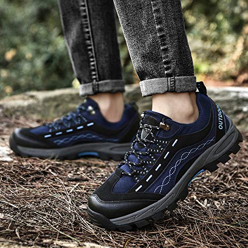 Unitysow Zapatos de Senderismo Hombre Mujer Al Aire Libre Antideslizantes Escalada Deportivo Zapatillas de Trekking Sneakers,Azul-A,41 EU