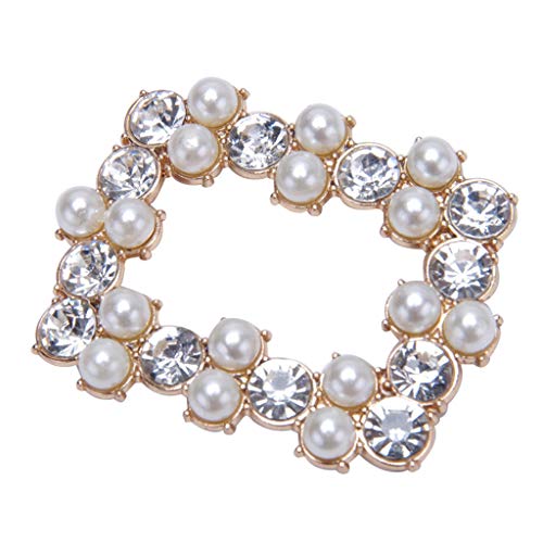 VAILANG 2 Piezas/Set Clip de Zapatos DIY Mujeres Señora Zapatos Sandalias de tacón Alto Decoración Rhinestone Perlas Simulación Encantos Joyas Adornos Huecos Cuadrados Clips únicos de Moda Hebilla