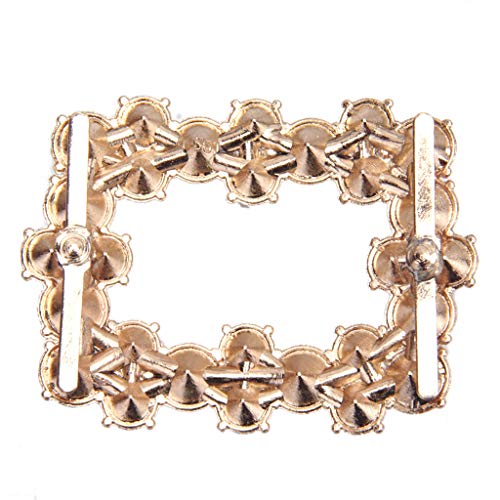 VAILANG 2 Piezas/Set Clip de Zapatos DIY Mujeres Señora Zapatos Sandalias de tacón Alto Decoración Rhinestone Perlas Simulación Encantos Joyas Adornos Huecos Cuadrados Clips únicos de Moda Hebilla