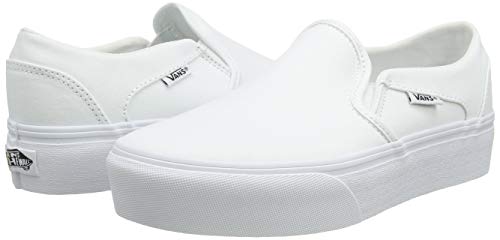 Vans Asher Platform, Sneaker Mujer, Lona Blanca 0rg, 36.5 EU