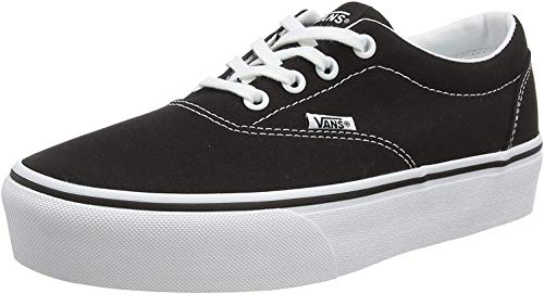 Vans Doheny Platform, Sneaker Mujer, Lienzo Negro Blanco 187, 40 EU