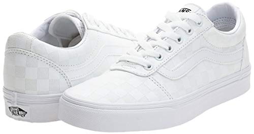 Vans Ward Canvas, Sneaker Mujer, Blanco ((Checkerboard) White/White W51), 38 EU