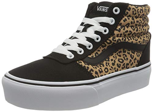 Vans Ward Hi Platform, Sneaker Mujer, (Cheetah) Black/White, 41 EU