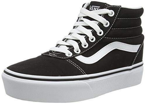 Vans Ward Hi Platform, Sneaker Mujer, Negro ((Canvas) Black/True White 1wx), 36 EU