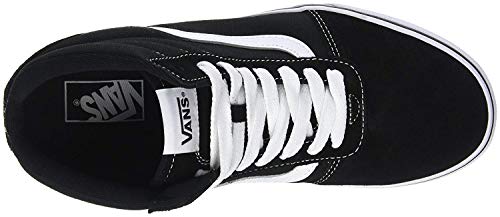 Vans Ward Hi, Sneaker Hombre, Negro ((Suede/Canvas) Black/White C4R), 39 EU