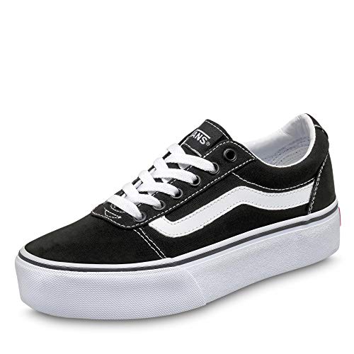 Vans Ward Platform Canvas Zapatillas Mujer, Negro (Canvas) Black/White 187), 39 EU (6 UK)