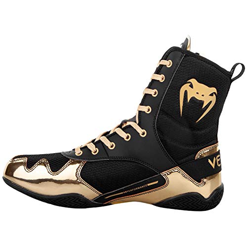 Venum Elite, Zapatos de Boxeo Unisex Adulto, Negro/Dorado, 46 EU