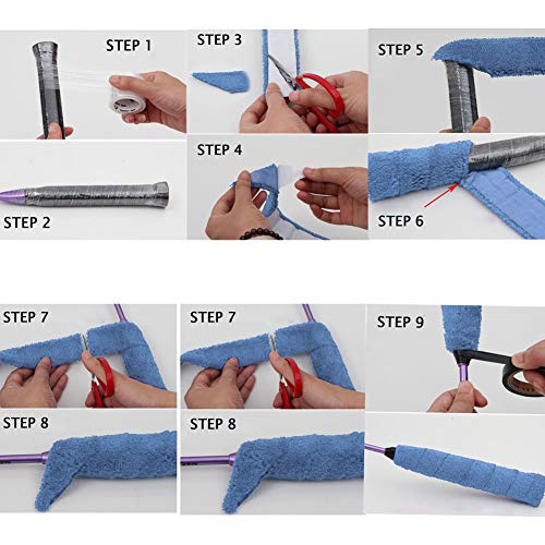 VGEBY1 Envoltura de Raquetas de Tenis, Antideslizante, Antideslizante, Raqueta de Tenis, Carrete, Toalla, Agarre, Banda de Sudor, Cinta, envolturas, Accesorio(Azul)