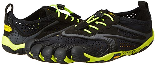 Vibram FiveFingers V-Run, Zapatillas Hombre, Negro (Black/Yellow), 40 EU