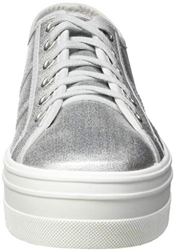 Victoria Barcelona Lona Metalizada, Zapatillas Altas Mujer, Plateado (Plata 14), 38 EU