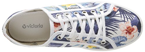 Victoria Basket Flores Y Corazones Plataforma - Zapatillas de deporte Unisex adulto, Blanc (20 Blanco), EU 39