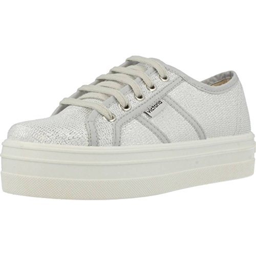 Victoria Basket Tejido Lurex - Zapatillas Unisex Adulto, Plateado (Argent (14 Plata)), 41 EU