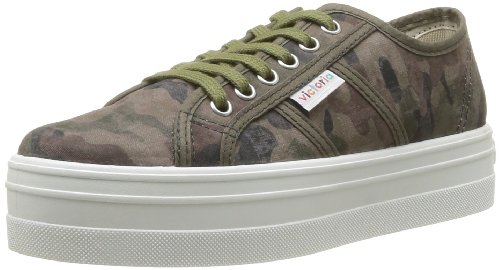 Victoria Blucher Estamp Camuflaje P - Zapatillas de Deporte de Tela para Mujer Verde Vert (Militar) 40