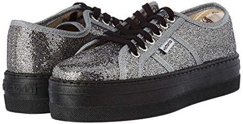 Victoria Blucher Glitter Plataf. - Botas de caño bajo Mujer, Gris (Gris (Antracita)), 39 EU