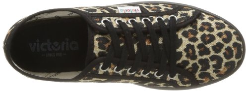 Victoria Blucher Leopardo Plataforma - Zapatillas de Deporte de Tela para Mujer Negro Negro 38