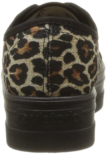 Victoria Blucher Leopardo Plataforma - Zapatillas de Deporte de Tela para Mujer Negro Negro 40