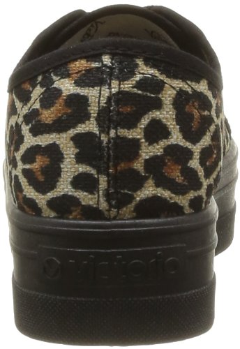 Victoria Blucher Leopardo Plataforma - Zapatillas de Deporte de Tela para Mujer Negro Negro 40