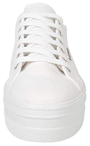 Victoria Blucher Lona - Botas para mujer, Blanco, 36 EU