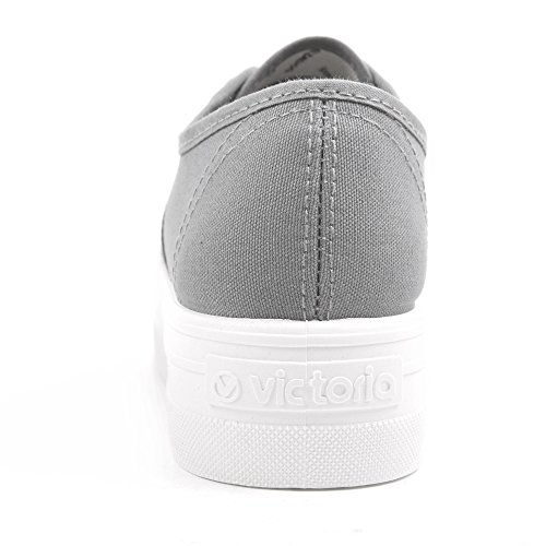 Victoria Blucher Lona Plataforma, Zapatillas de Gimnasia Mujer, Beige(Gris), 37